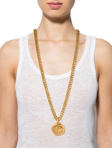 versace medusa medallion necklace free shipping|Versace Medusa medallion necklace.